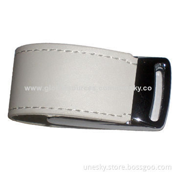 Leather USB Flash Drive with Bootable Function, Supports USB1.1 and 2.0 Interface